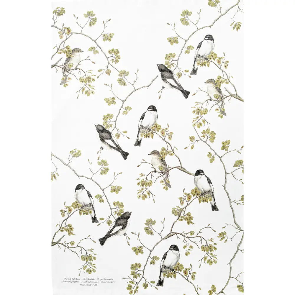 Garden Birds - кухненска кърпа, 100% органичен памук, 70x48 см